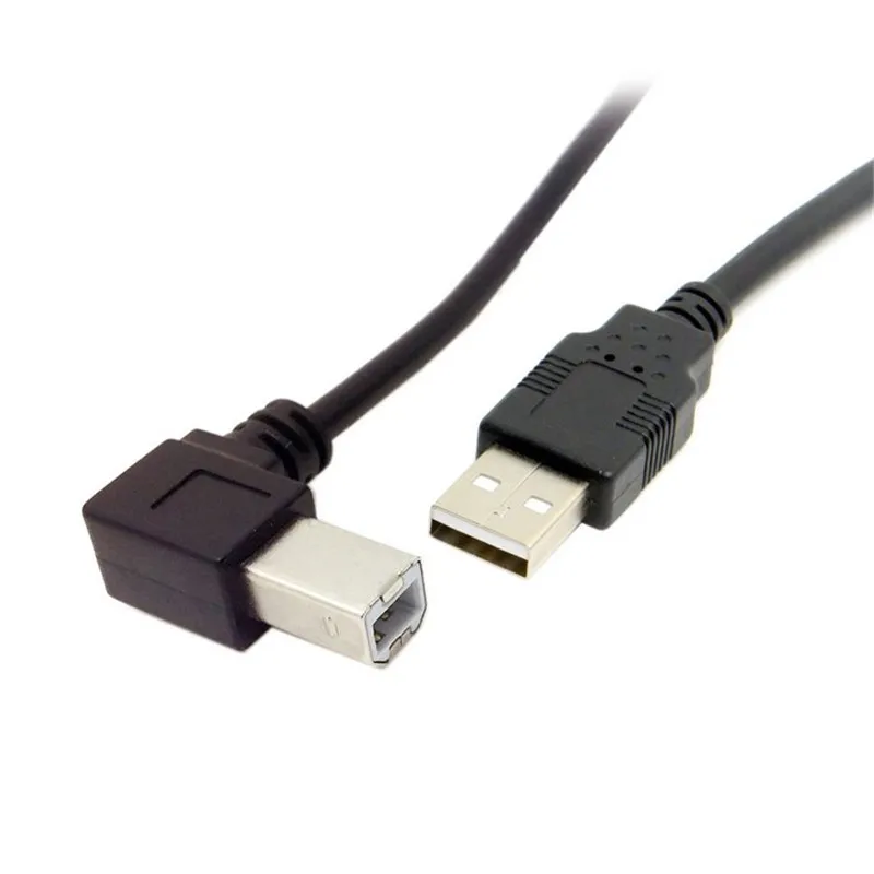 

5PCS USB 2.0 A Male to B Male 50cm Cable Left Angled 90 Degree for Printer Scanner Hard Disk