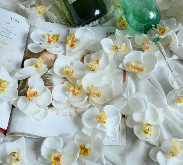 Разноцветные искусственные головки Орхидеи 50 шт./лот DIY шляпа для обуви и одежды