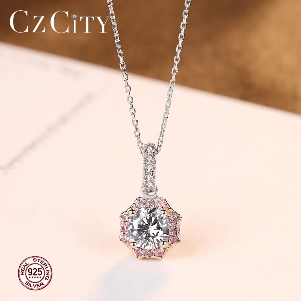 CZCITY рисунок в форме цветка 925 пробы серебряная подвеска кулон подарок для мамы