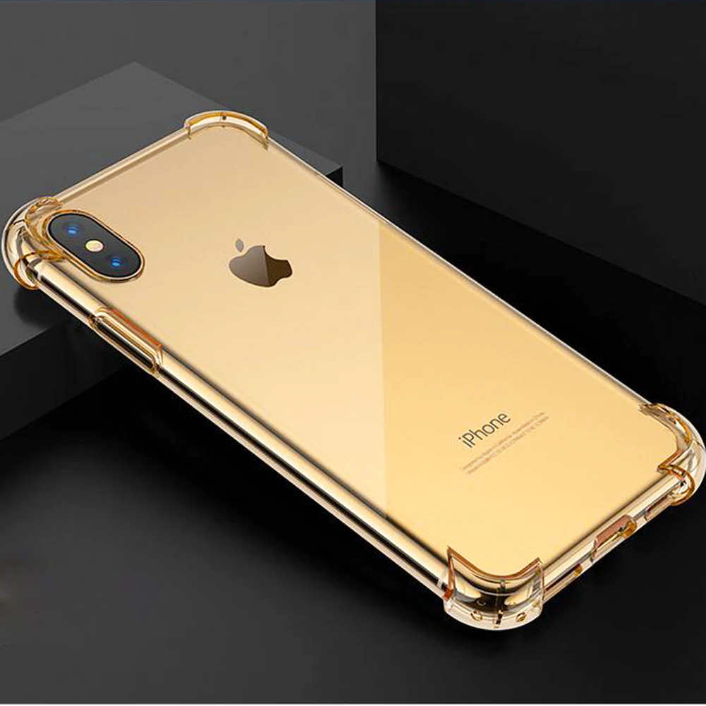 Противоударный силиконовый чехол Jetjoy с воздушной подушкой для iPhone X ten 8 Plus SE 360