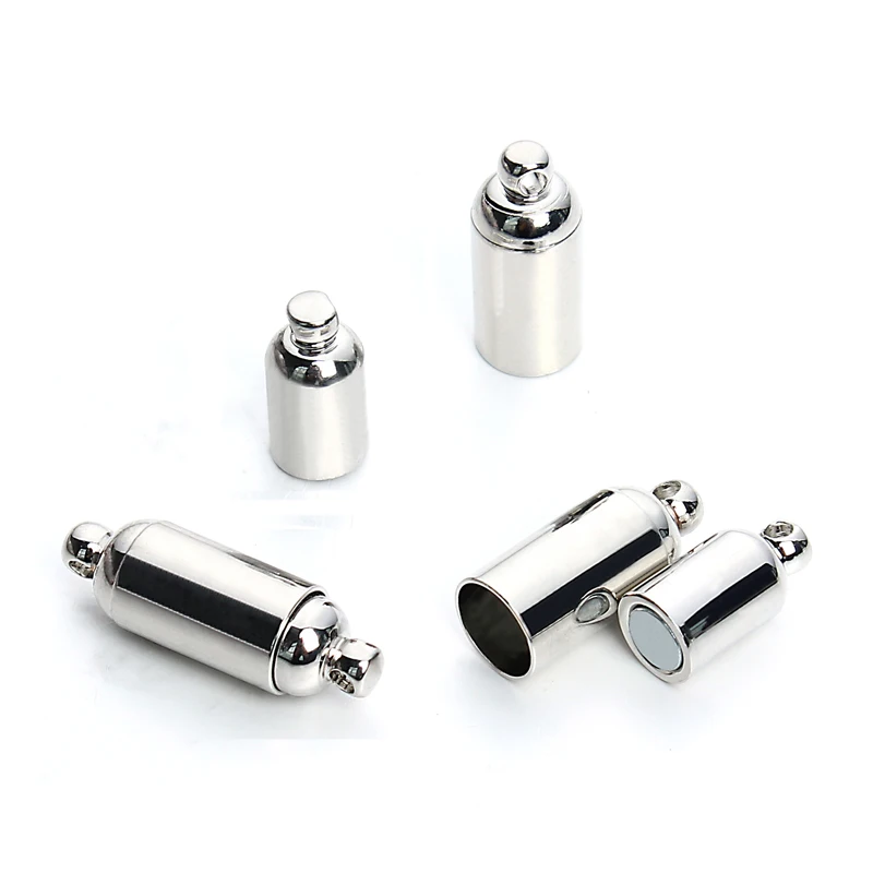 LOULEUR 10pcs/lot Rhodium Metal Strong Magnetic Clasps For Leather Cord Bracelets End Caps Connectors DIY Jewelry Making Finding | Украшения
