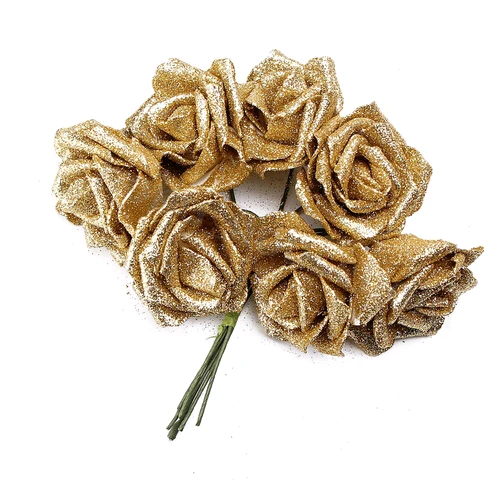 7 цветов из пеноматериала искусственный цветок Блестящий Свадебный букет