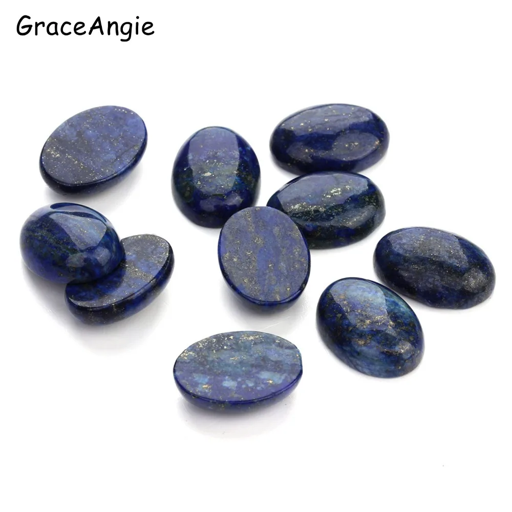 

10/bag DIY Natural Lapis Lazuli Gem Stones No Drilled time gemstone jewelry accessories oval lapis lazuli patch interface