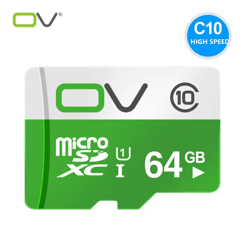 Карта памяти OV TF MicroSD 64 ГБ 100% оригинал C10 80 МБ/с. + адаптер для телефонов