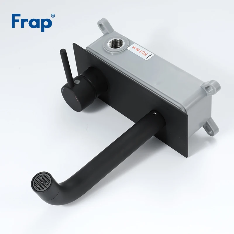 Frap новое поступление черный латунный настенный смеситель для ванной комнаты