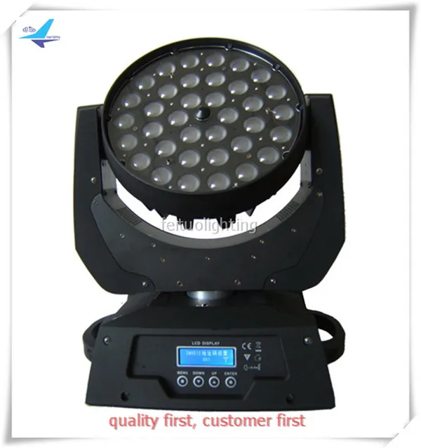 Светодиодные световые эффекты 36x10w lyre wash rgbw 4 в 1 dmx с подвижной головкой led wash zoom