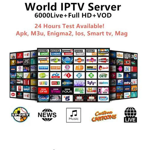 6000 каналов мировой IP tv Европа Великобритания Германия Италия скандинавский латинский 12 месяцев подписка для M3U Mag enigma2 Android Smart tv
