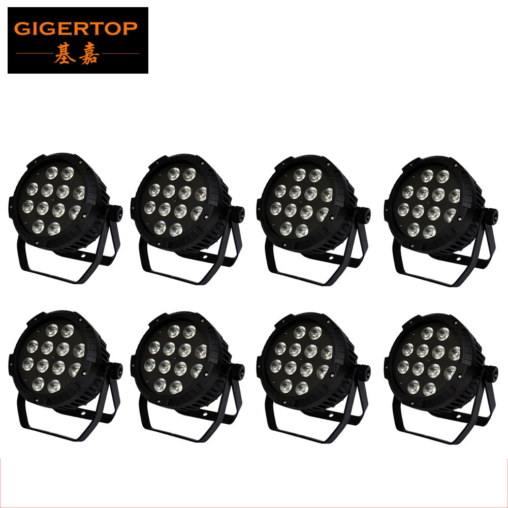 

Freeshipping 8 Unit 12 x 18W 6in1 6 Color LEDs (RGBAW UV) NEW Mega China Profile , DMX Par can,American stage light 6/10CH