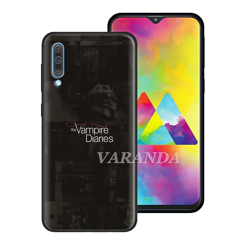 Черный мягкий чехол для Samsung Galaxy A50 A60 A70 A30 A40 A20e A80 A6 A7 A8 A9 2018 с дневниками вампира