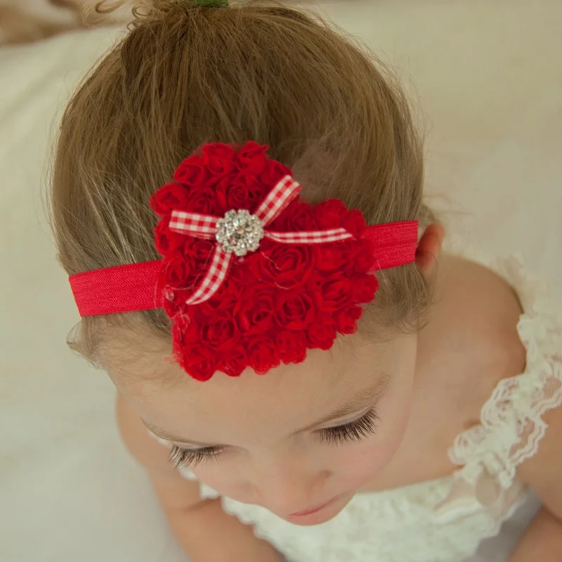 Обруч для волос Naturalwell маленьких девочек детские красные рождественские резинки