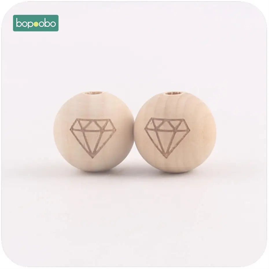 diamond Bopoobo 10 шт. деревянные игрушки печать бусины DIY аксессуары для ожерелья декоративные Фитинги Аксессуары для прорезывания зубов детский Прорезыватель 20 мм - Цвет: diamond