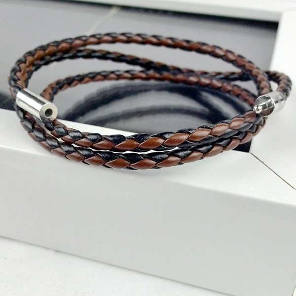 Новинка 2017 года стильное платье Последние Популярные 3 Lap Винтаж кожаный браслет