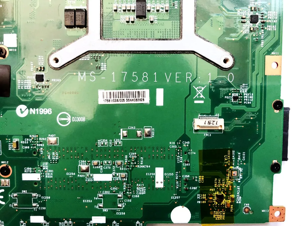 Оригинальный Для MSI MS-17581 материнская плата 1 0 протестированный отлично