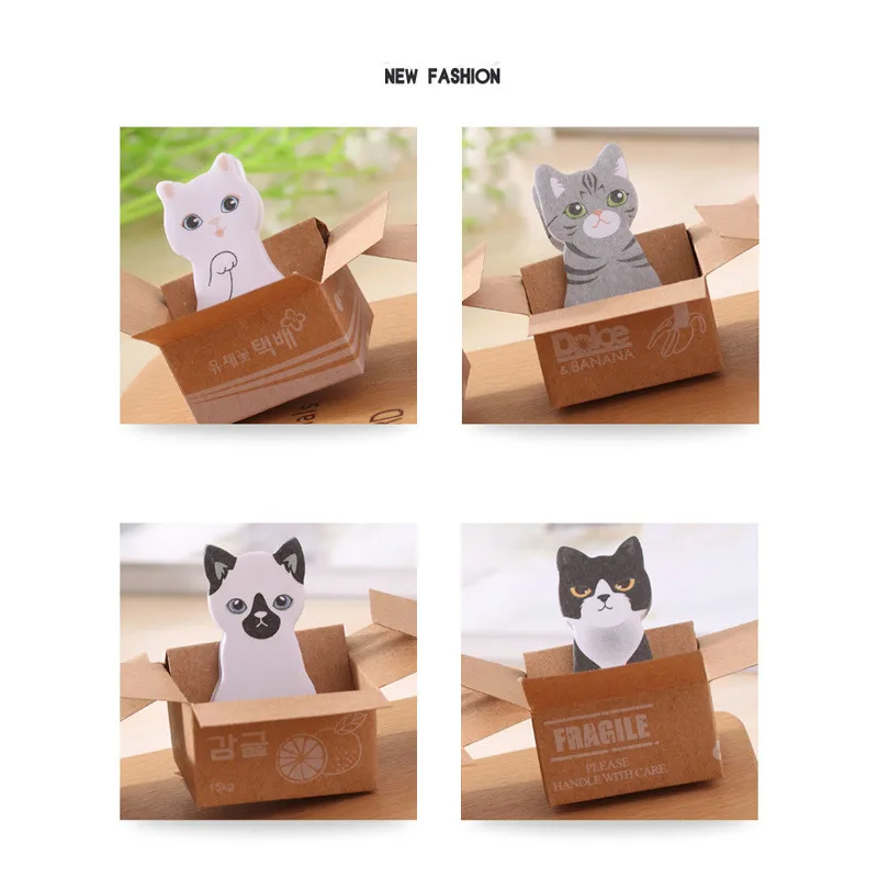 30 листов/Набор Kawaii Cat блокнот для записей Липкие заметки милый бумажный планировщик для скрапбукинга наклейки канцелярские товары школьные принадлежности