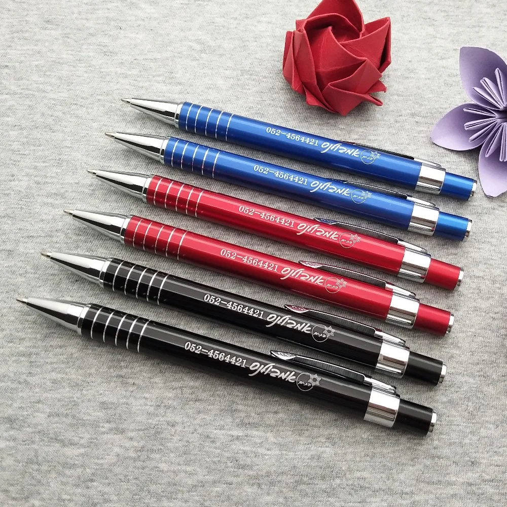 Personalized company Anniversary souvenirs company events gifts 500pcs metal pen personalized with your company logo/web/phone