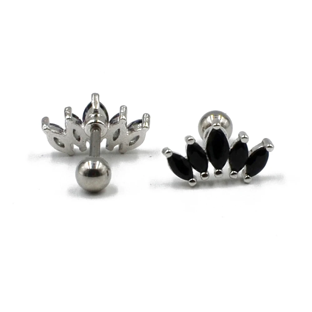 1Piece16g маркиза драгоценный камень гвоздики Спиральные серьги Tragus серьги, Надеваемые На ушной хрящ Серьга для верхней части уха Orelha Штанга пирсинг ювелирные изделия для тела