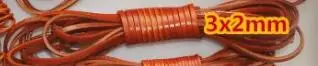 flat 3x2mm 2 м/лот 2/3/4/5/6/8/10 мм плоский круглый шнур из натуральной кожи в стиле ретро; коричневые из коровьей кожи шнур веревочный браслет выводов, сделай сам, ювелирное изделие - Цвет: flat 3x2mm