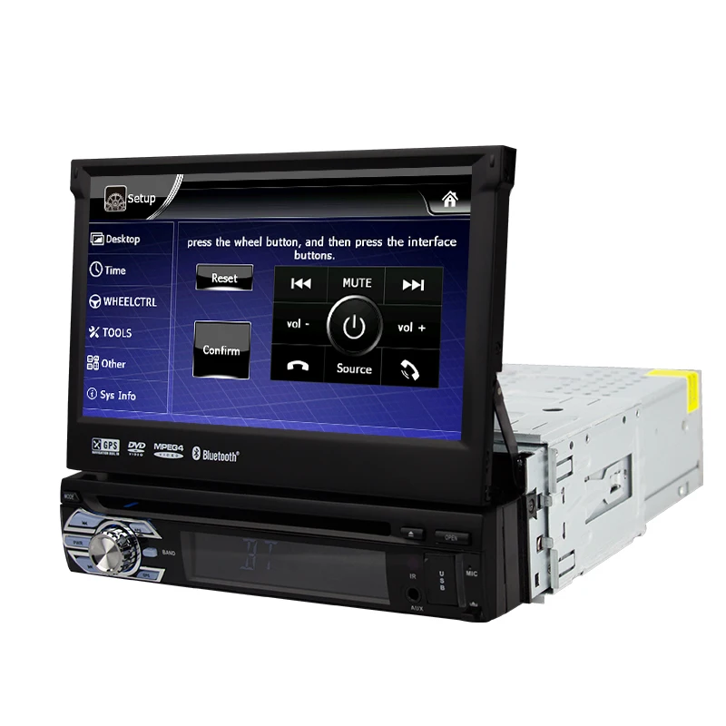 Универсальный автомобильный DVD-плеер Eunavi 7 &quot 1 Din GPS-навигация Съемная передняя