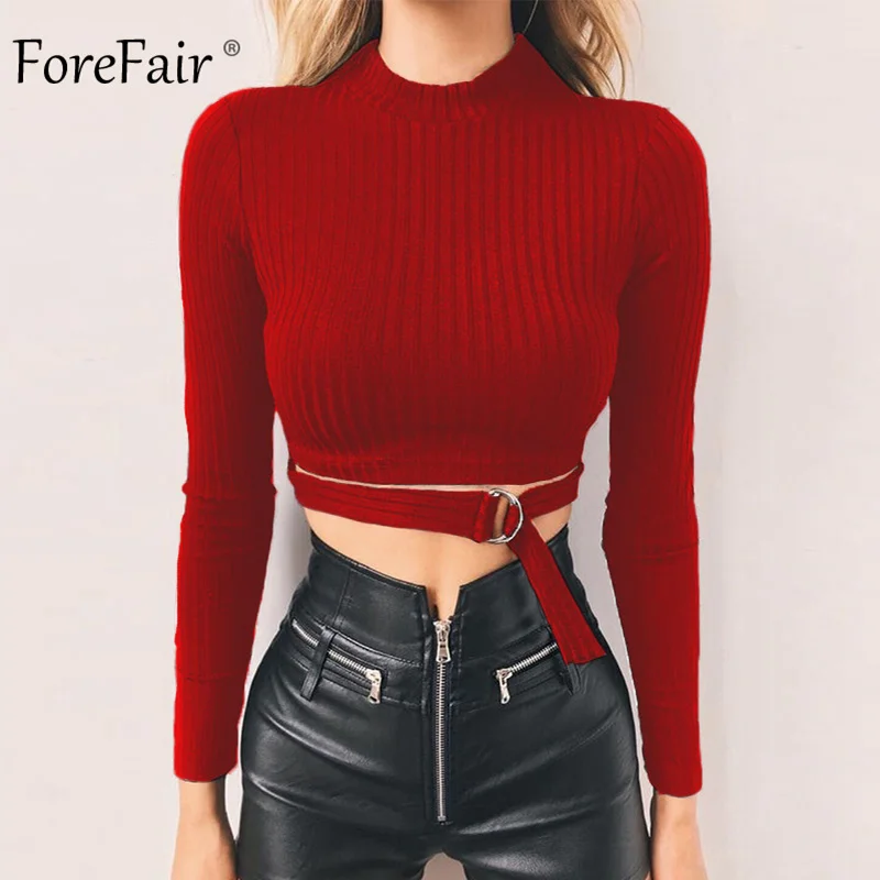 Сексуальная черная женская рубашка Forefair с длинным рукавом на осень и зиму