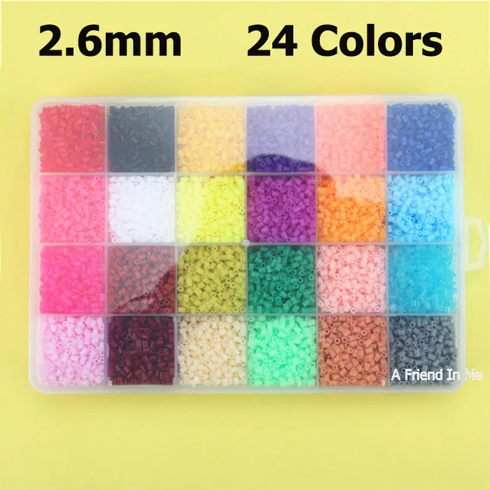 24 цвета 13000 шт. 2,6 мм EVA Хама бусины набор игрушек Мини бусины DIY Perler Pegboard Инструменты наборы Развивающие игрушки для детей