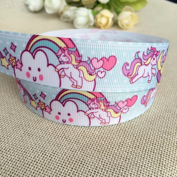 1 &quot25 мм Kawaii ширина термо переводная печатная корсажная лента милый единорог