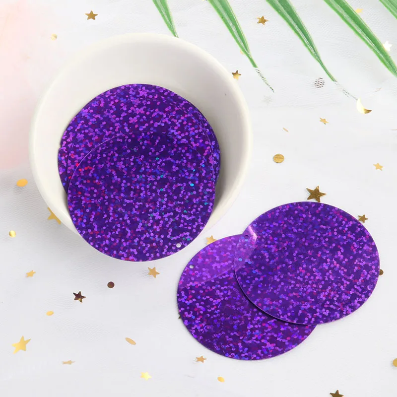 Laser Dark Purple Блёстки 50 мм лазерной большой круглый свободные голограмма блесток блестка шитье украшения Свадебные Craft для женщин DIY одежды аксессуар 30 г - Цвет: Laser Dark Purple