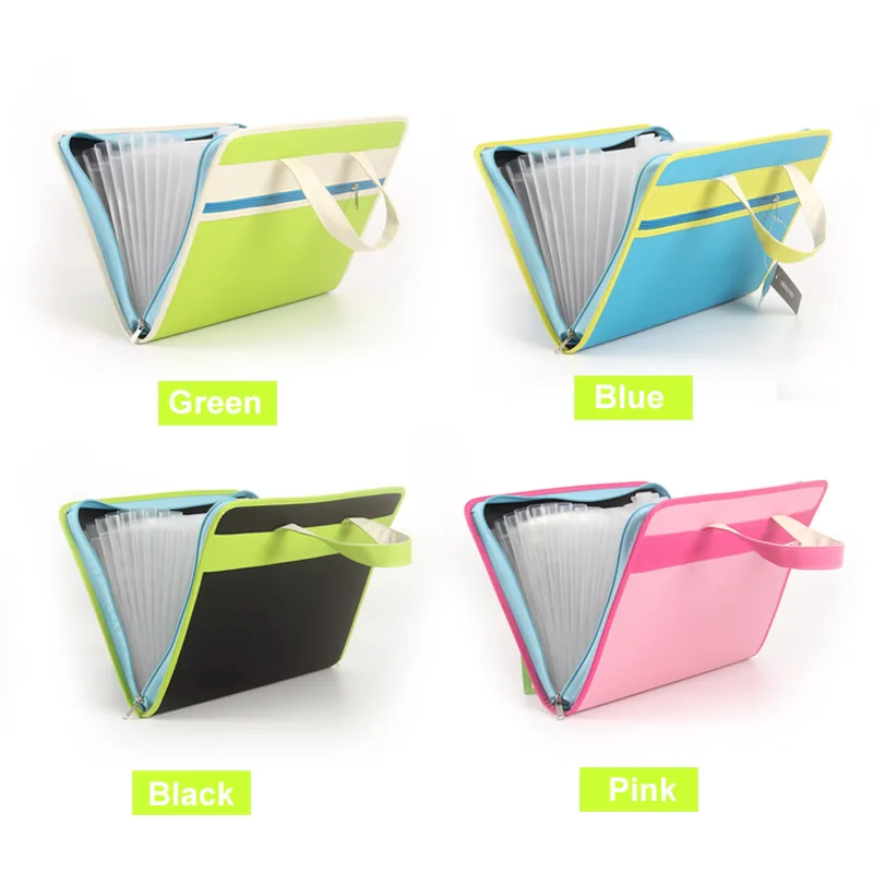 

Creative organ bag multi-layer folder Oxford cloth a4 portable zipper information briefcase paper bag