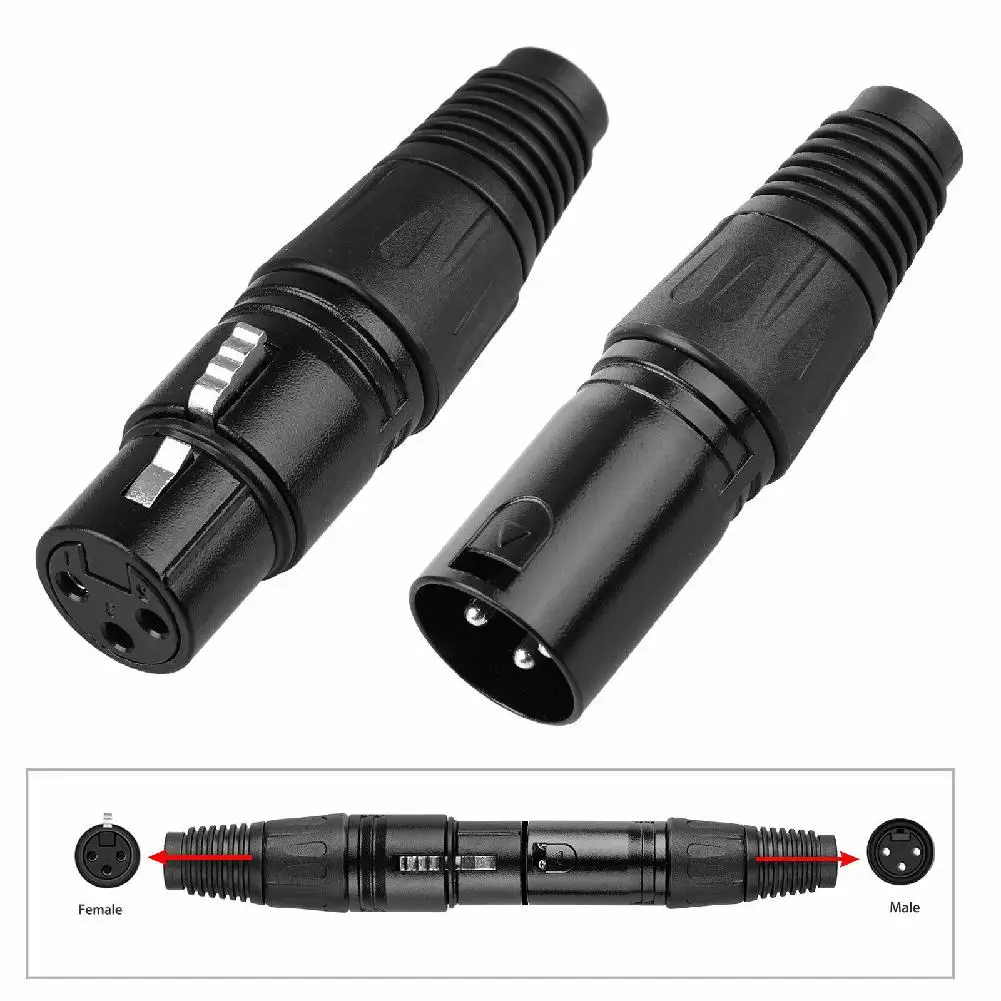 10 пар XLR 3Pin аудио микрофонный кабель Разъем Черный мужской + женский MIC разъем