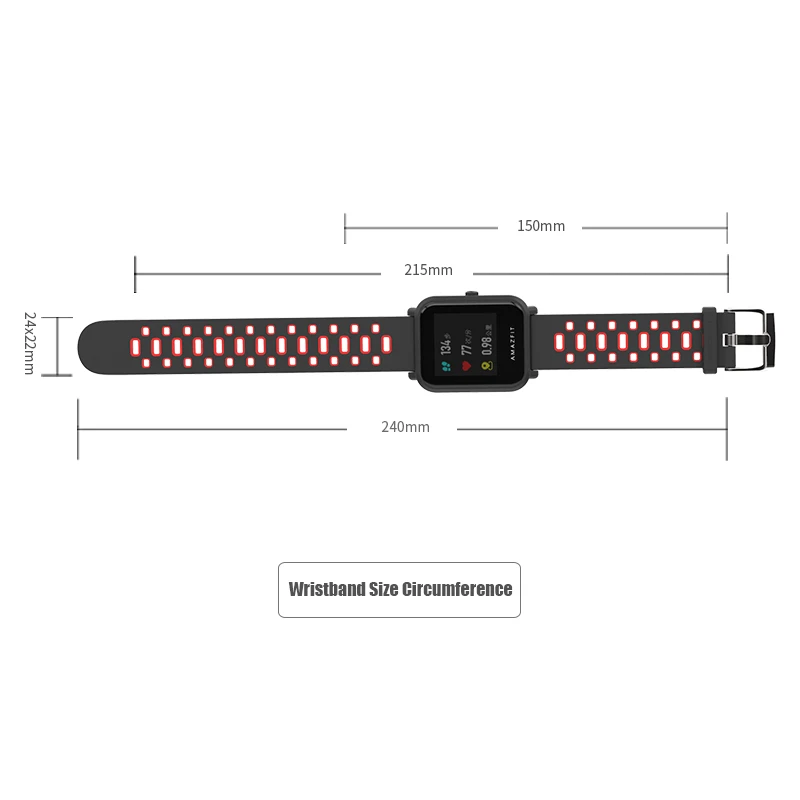 20 мм спортивный ремешок для часов Amazfit GTS силиконовый на запястье Xiaomi Huami Bip BIT Lite