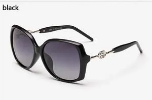 FEISHINI высокое качество FDA Мода вождения oculos de sol feminino HD UVA большая рамка градиентные солнцезащитные очки женские поляризованные винтажные - Цвет линз: WPGJ097 black