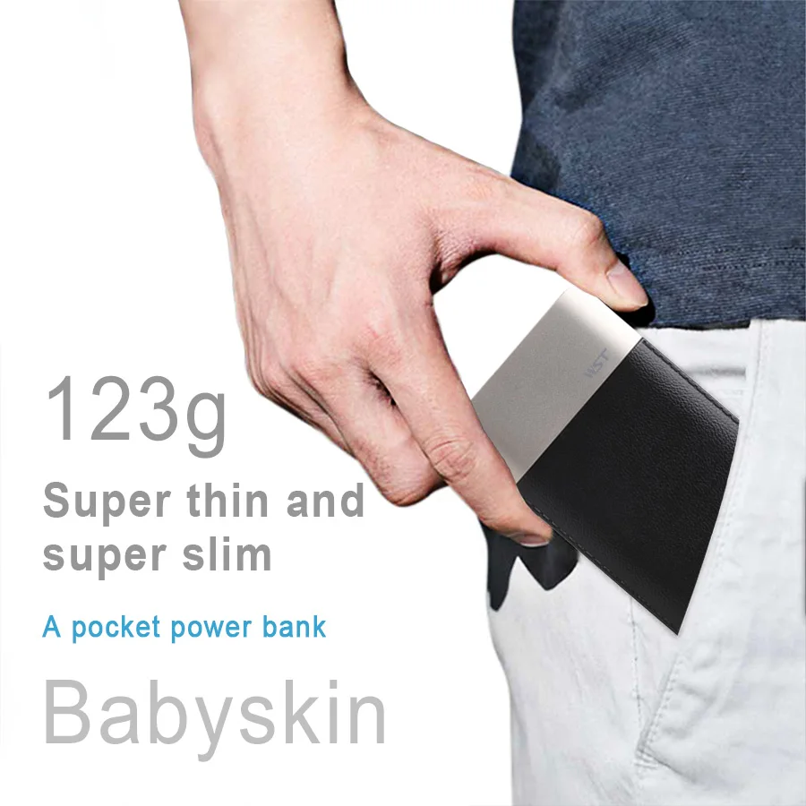 WST Slim Real 6000 мАч Внешний аккумулятор повербанк мобильный внешний Powerbank для Xiaomi Samsung