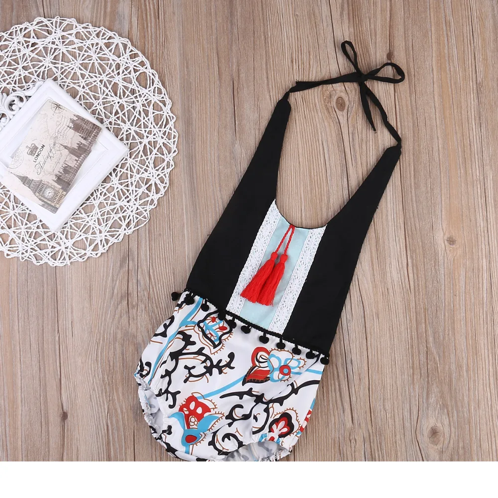 Летние детские комбинезоны с цветочным принтом Винтажные Комбинезоны для