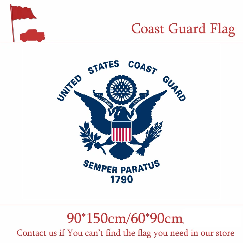 

3x5ft Polyester Banner The Coast Guard Auxiliary Commandant Flag 90*150cm 60*90cm 40*60cm Flying Flag America 15*21cm Hand Flag
