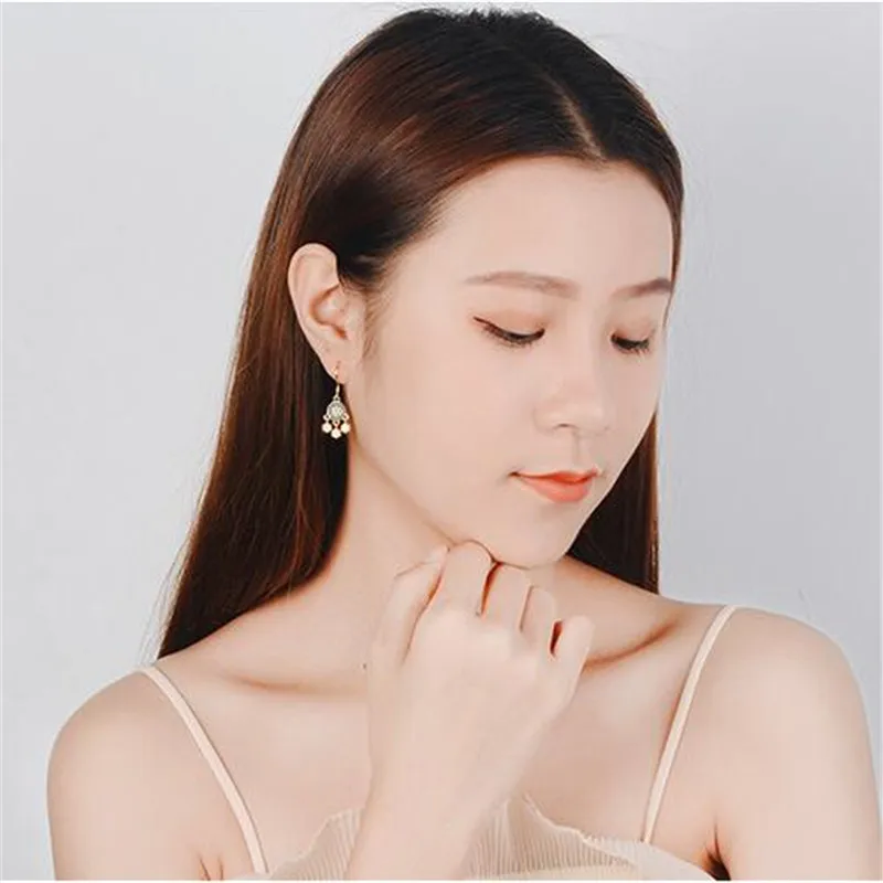 Новые креативные свисающие круглые висячие серьги из стерлингового серебра 925