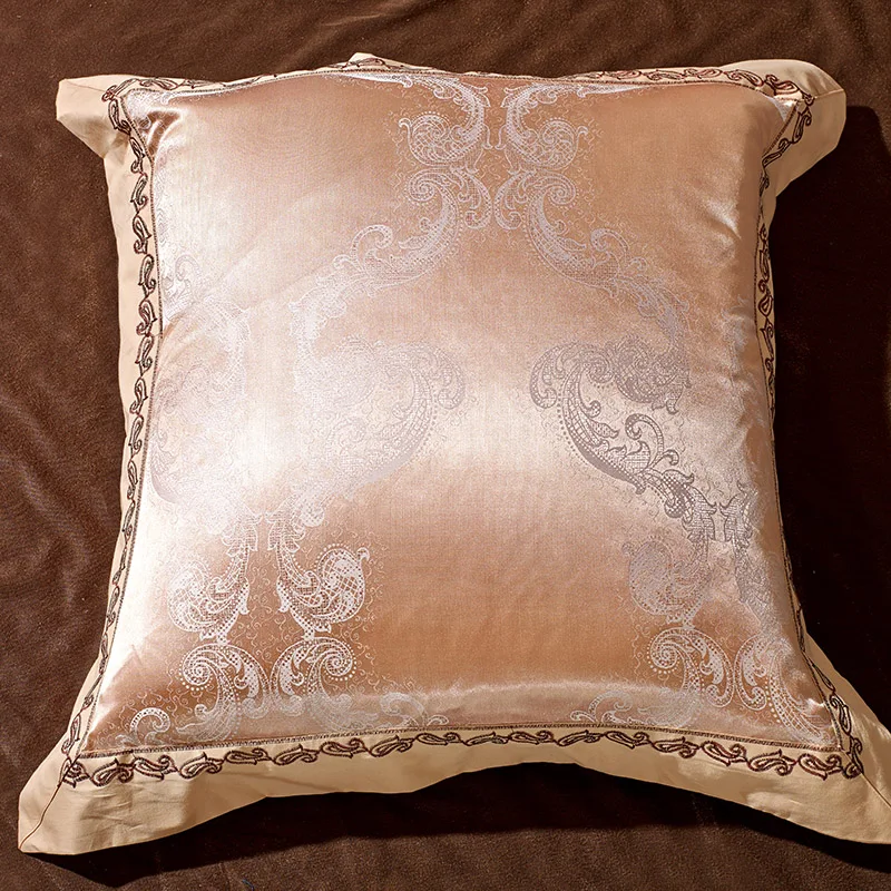queen King size 4/6 шт. элитное постельное белье золото комплект постельного белья из шелк, сатин, Жаккард Пододеяльник, простыни постельное покрывало