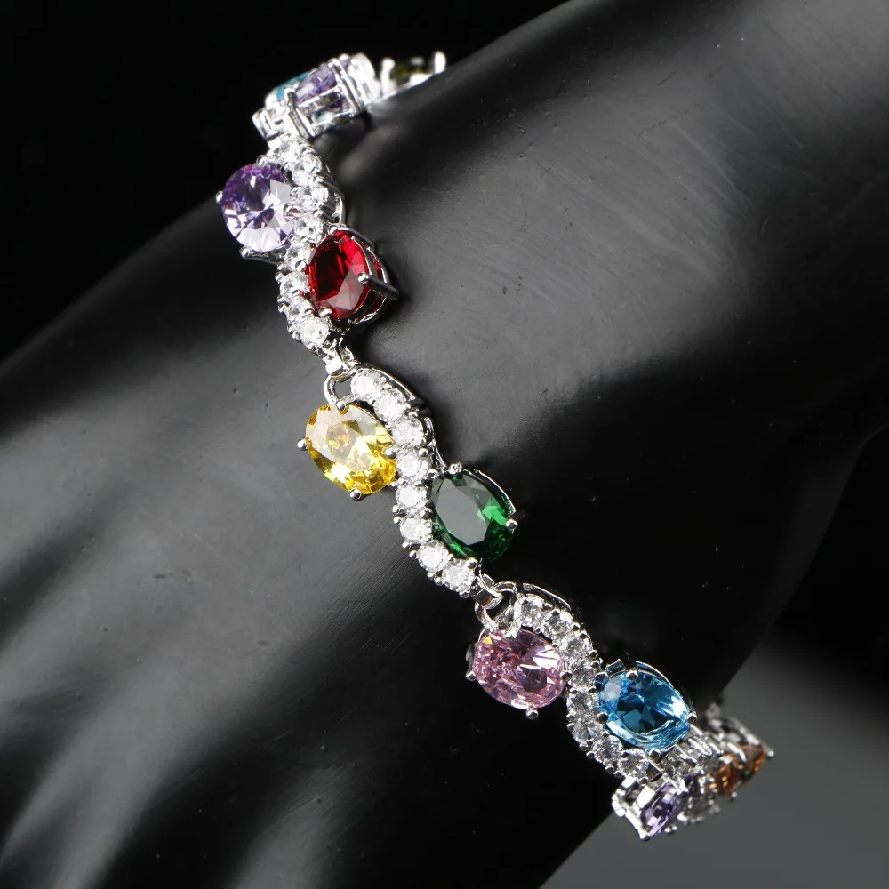 Набор ювелирных изделий для женщин набор из серебра 925 пробы с цветным цирконием