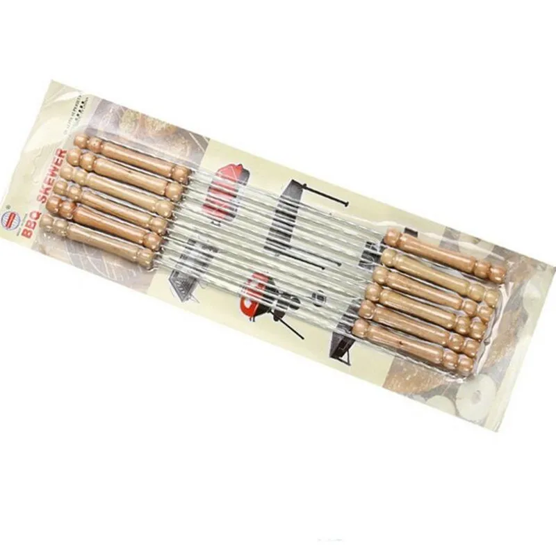 10 шт./компл. деревянные шпажки из нержавеющей стали|barbecue skewers|picnic toolsneedle skewers |