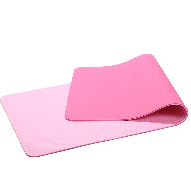 Чистый цветной коврик для йоги TPE начинающих 6 мм фитнеса плоская поддержка