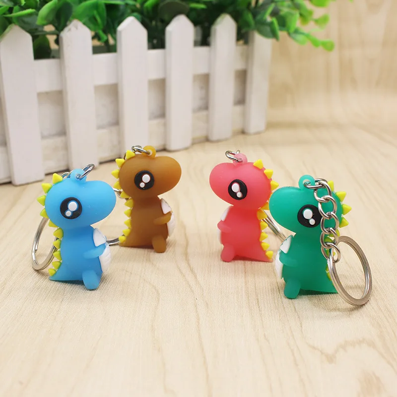 4 шт. мягкий модный милый динозавр мультяшный брелок для ключей кольцо