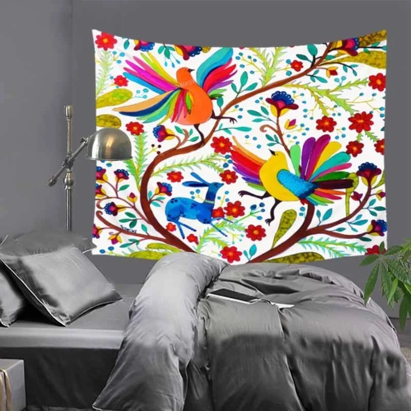4 51x6" картина маслом цветок птицы гобелен Хиппи Мандала на стену богемное покрывало в общежитии Декор гобелены скатерть LZJ8 - Цвет: 4