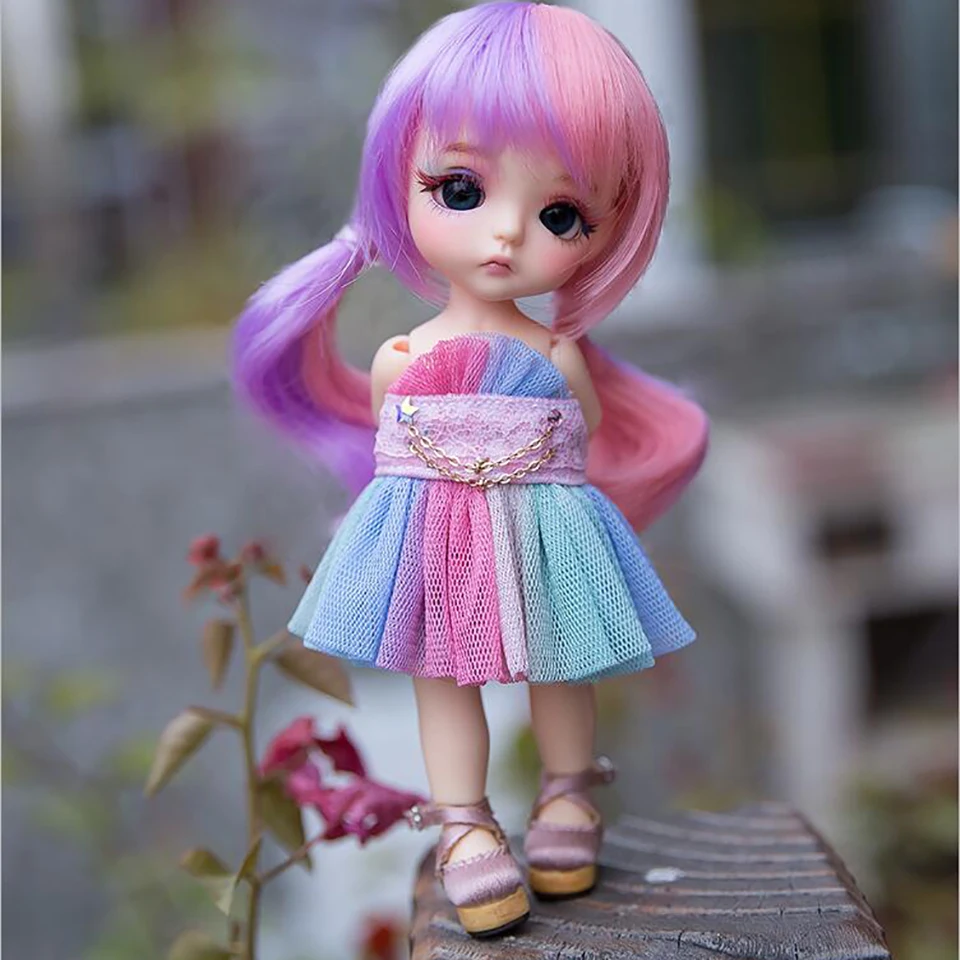 Bybrana Короткие вьющиеся челки волос 1/8 1/12 BJD парики Высокая температура волокна для кукол