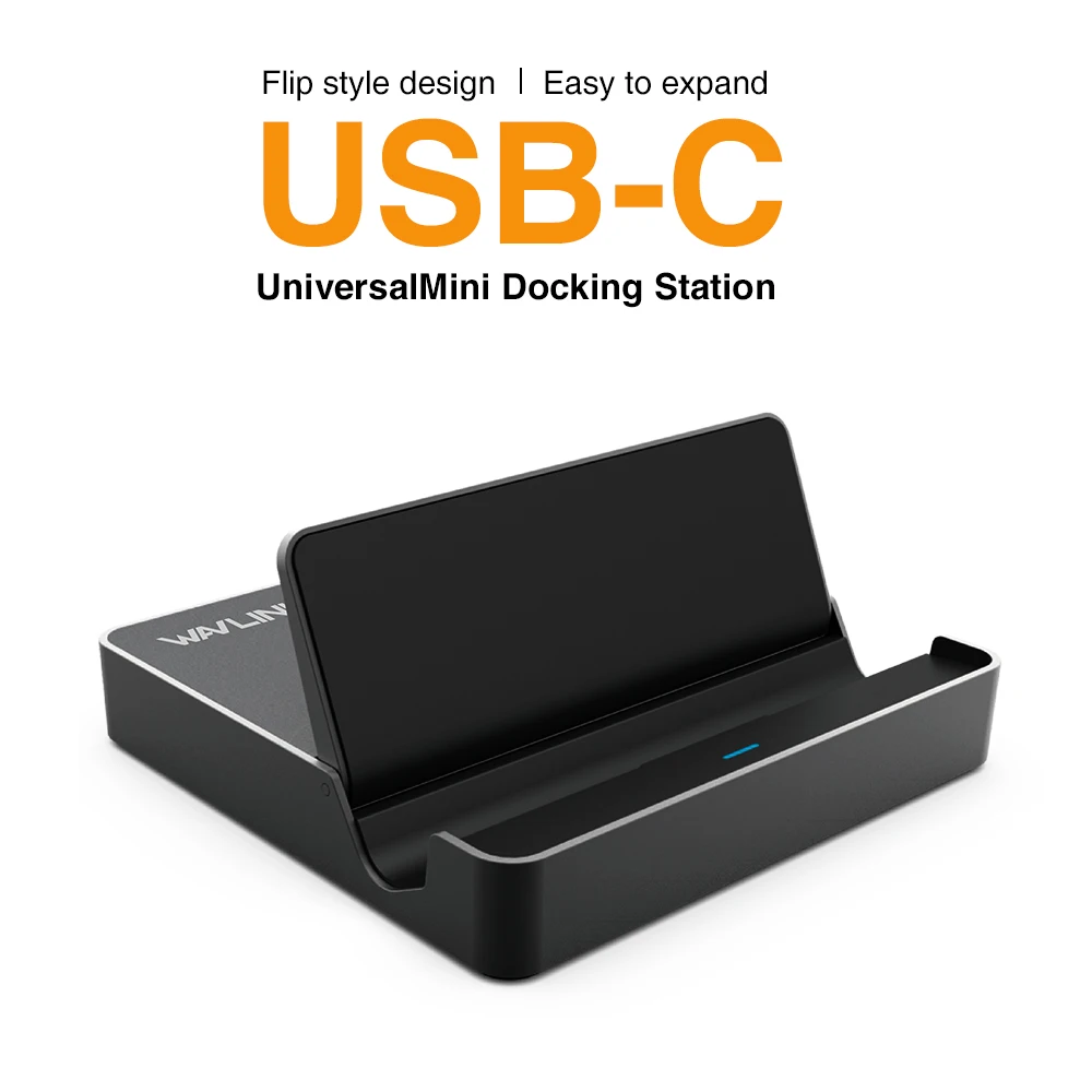 Wavlink алюминиевая USB 3,0 мини док-станция USB 3,1 Gen 2 type C дисплей 50 Вт с питанием 4 k@ 30Hz HDMI для телефона ноутбука