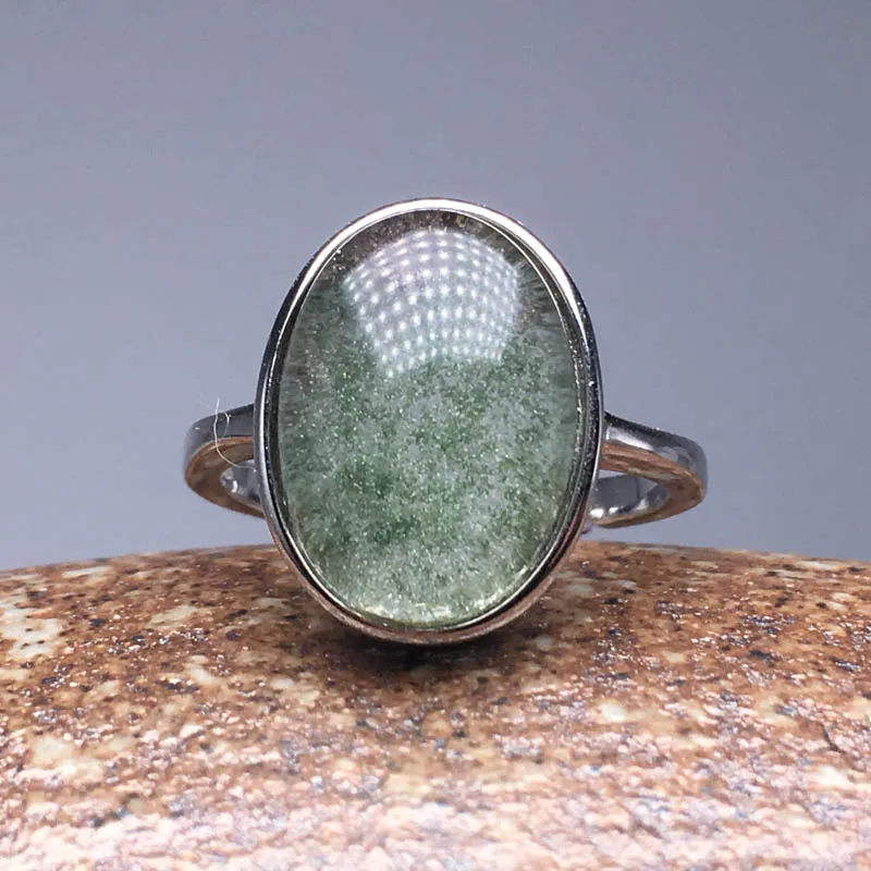 CSJ Natural Green Phantom Crystal Rings 925 Sterling Silver Guest Quartz Chorite Fine Jewelry Wedding Engagment for Women Lady | Украшения