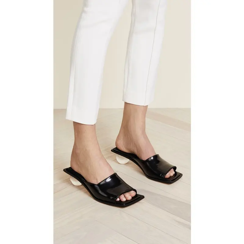 Женские сандалии гладиаторы из натуральной кожи на каблуке 5 см|Тапочки| |