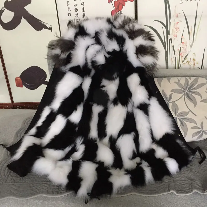 Модная Удобная зимняя верхняя одежда белая и черная куртка подкладка из