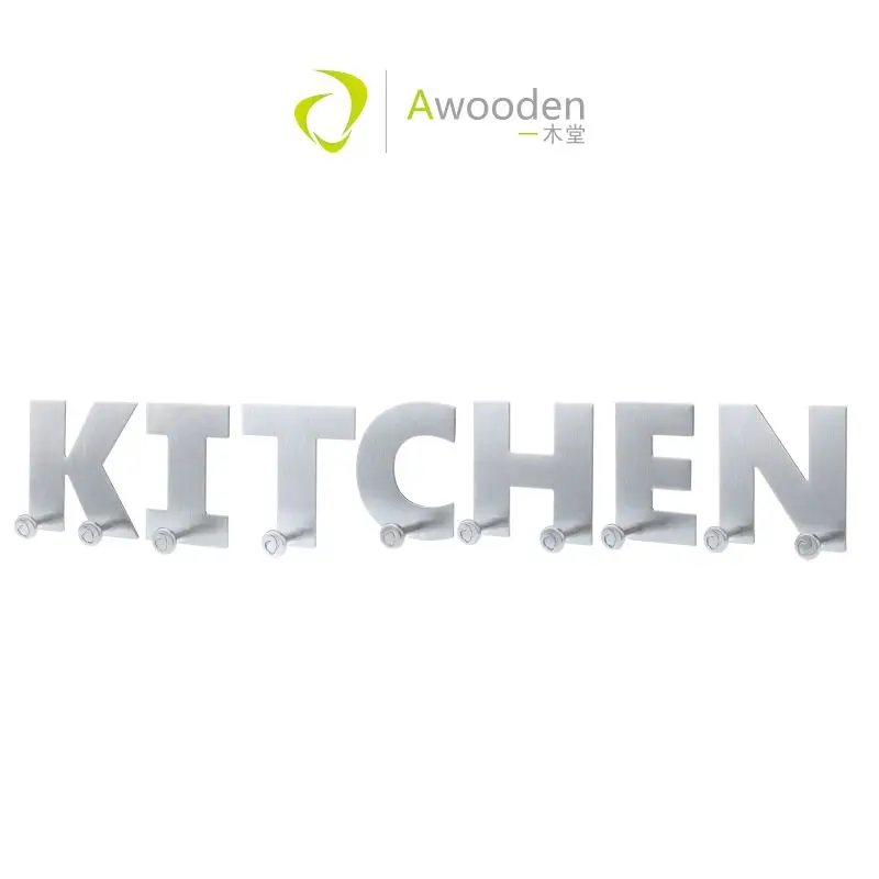 Awooden держатель кухонных столовых приборов в форме букв самоклеящаяся