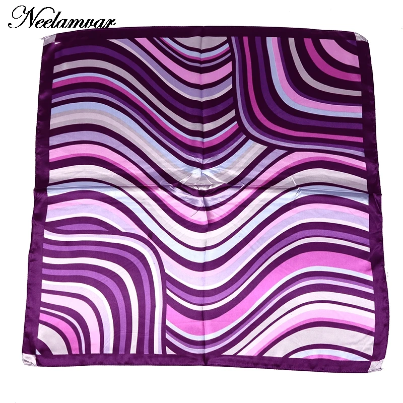 Women Geometry Print square silk scarf women bandana Luxury Scarves lady Brand Silk Scarf High Quality bank work wear |