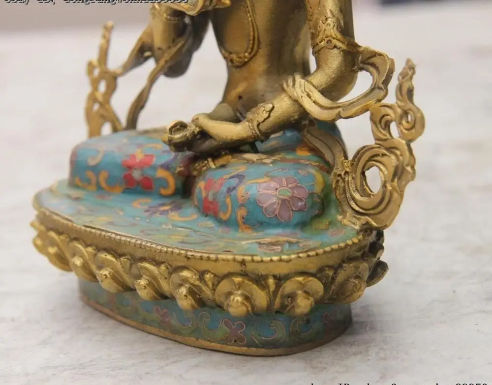 Tibetan Bronze Cloisonne Enamel Vajradhara Vajrabhairava Goddess Buddha Statue | Дом и сад
