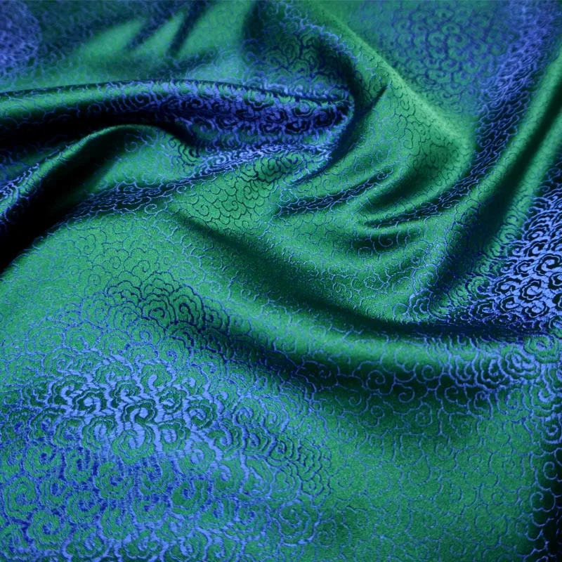 75 см x 100 металлик жаккардовые ткани парчи зеленого цвета с воздушным узором 3D