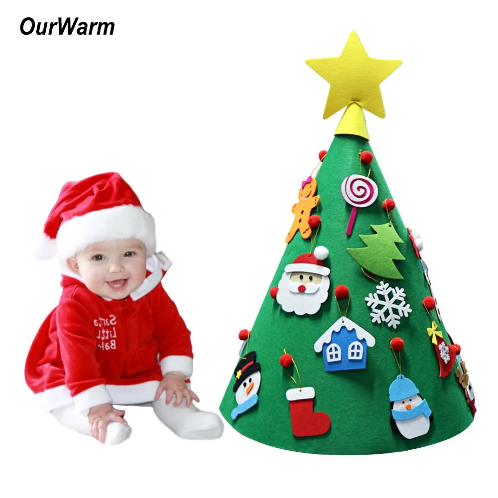 

OurWarm 3D DIY войлок для малышей Рождественская елка Новогодние Детские подарки игрушки Искусственная елка Рождественское украшение для дома в...